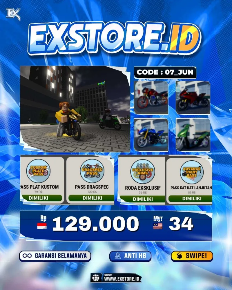 MONEY 13M + MOTOR LIMITED 10 + GAME PASS 5