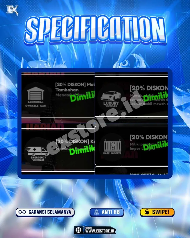LIMITED CARS 169 + GAMEPASS 6 + DDS 3 LIMITED + GAMEPASS 6