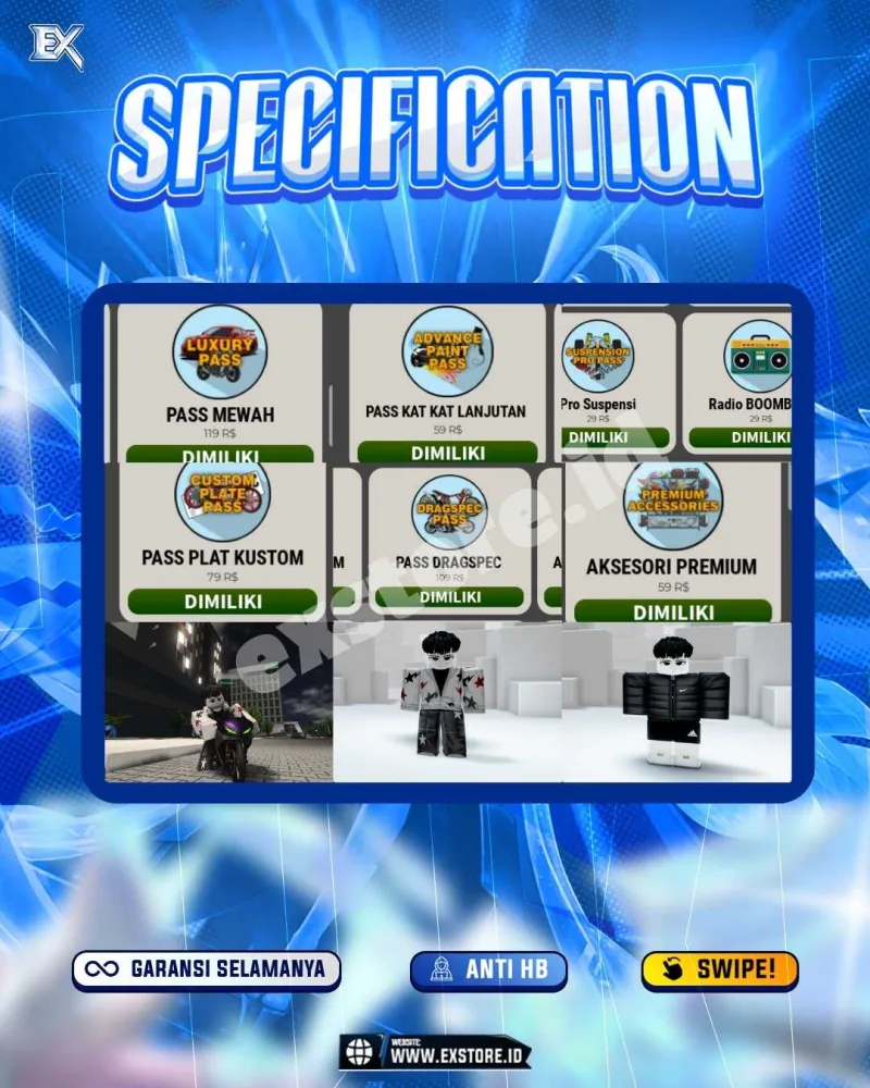 MONEY 1M + MOTOR LIMITED 14 + GAME PASS 8