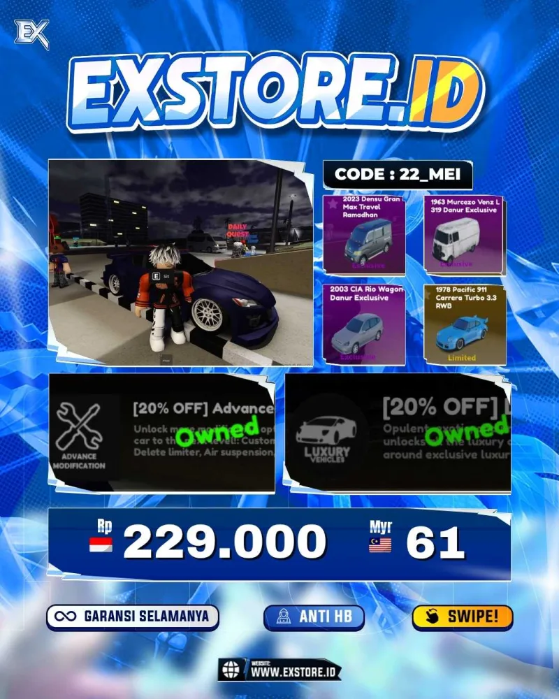 LIMITED CARS 59 + GAMEPASS 6