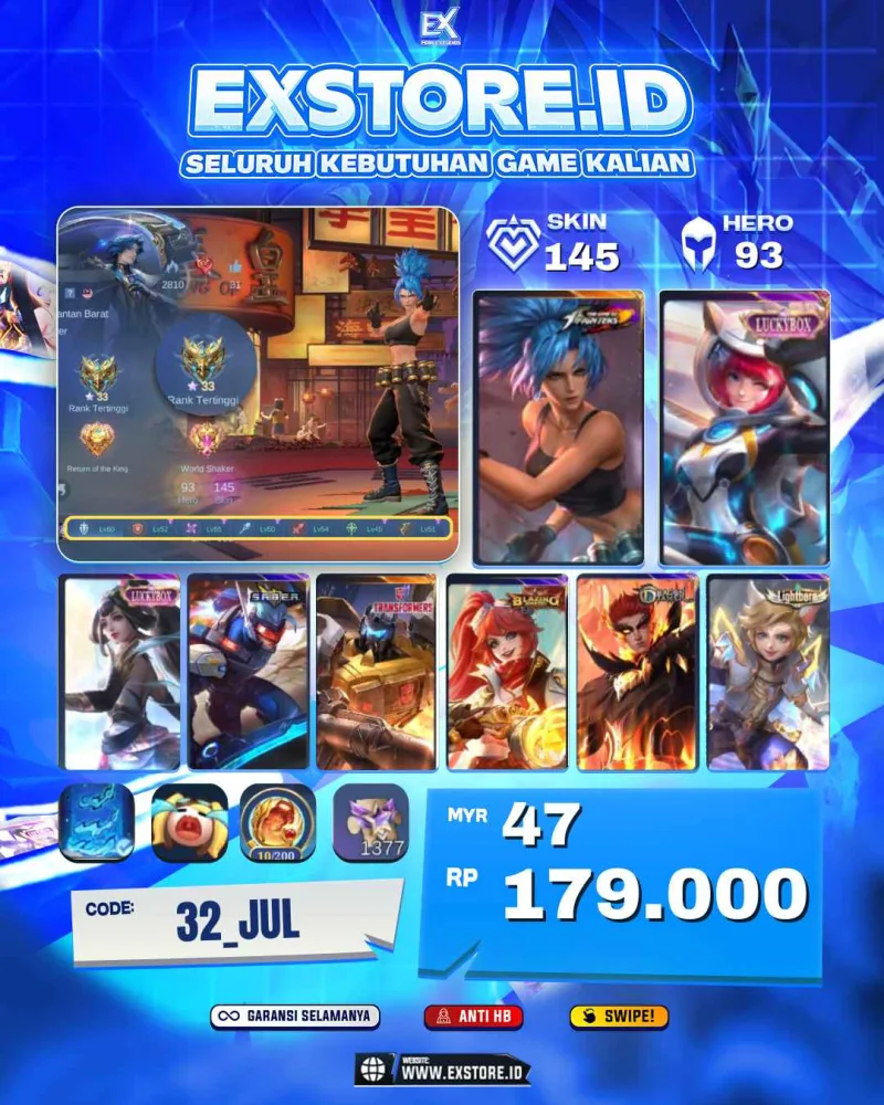 KIMMY LUCKYBOX + KARINA KOF + GUINEVER LUCKYBOX + SABER SABER + LAYLA BLAZING + VALIR DRAGON TIMER