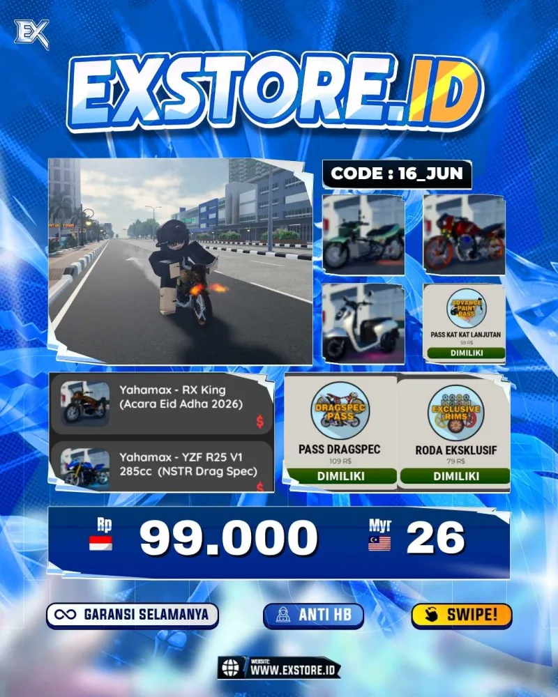 MONEY 205M + MOTOR LIMITED 4 + GAME PASS 3