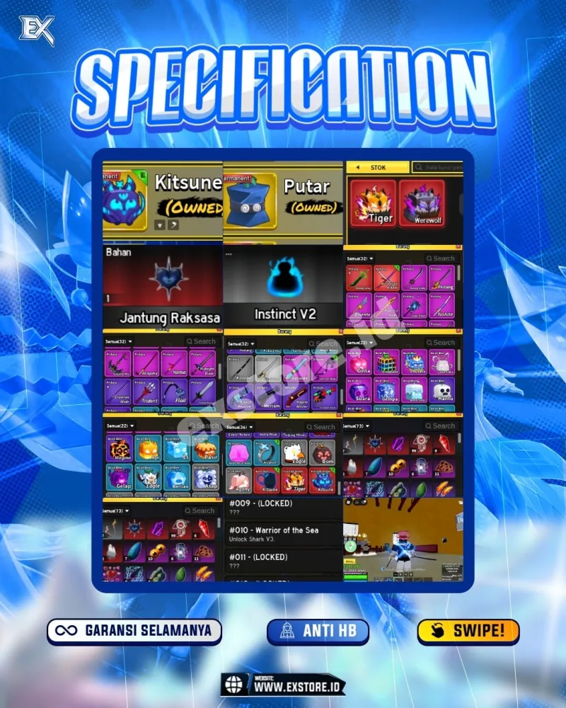 GODHUMAN + PERMANENT KITSUNE + DARK BLADE + ⁠LEVIATHAN HEART 1 DAN INSTINCT V2