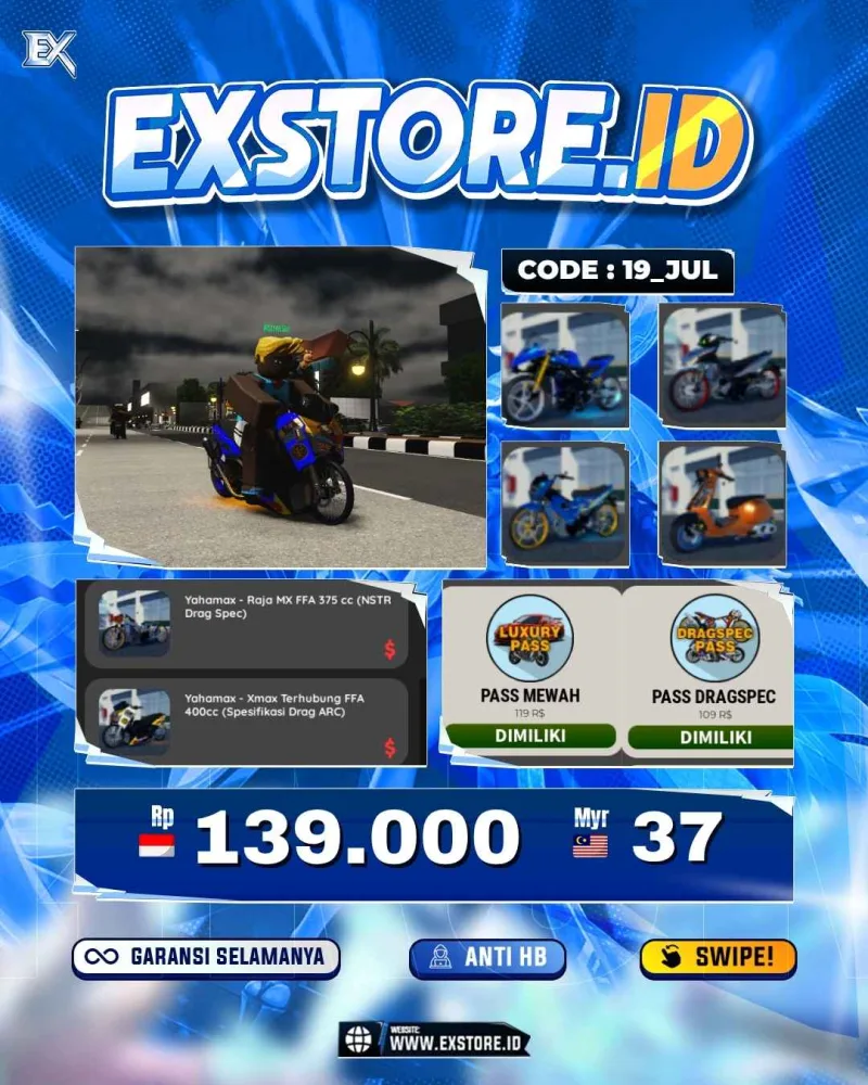 MONEY 96M + MOTOR LIMITED 7 + GAME PASS 2