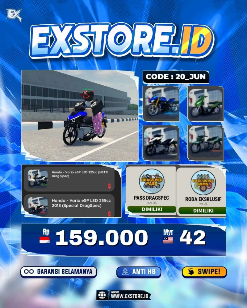 MONEY 68M + MOTOR LIMITED 11 + GAME PASS 2