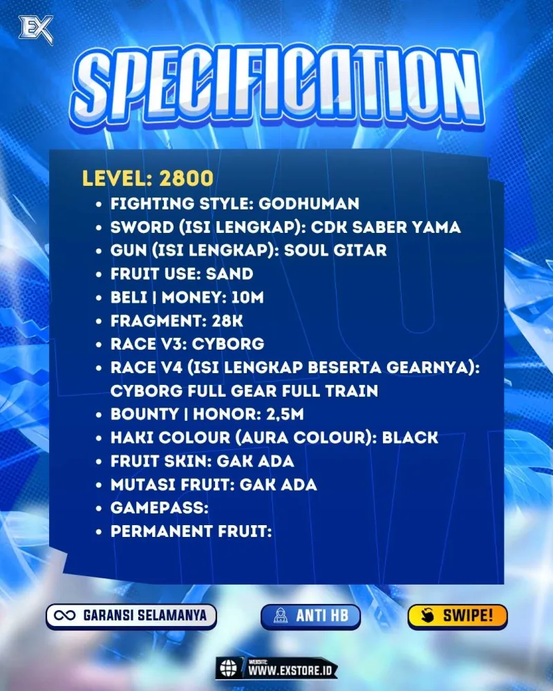 GODHUMAN + CDK + SOUL GUITAR + V4 CYBORG FULL GEAR FULL TRAIN