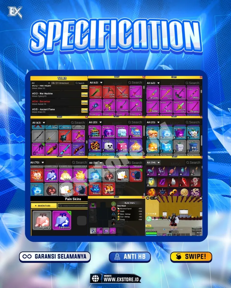 PERMANENT KITSUNE DOUGH PAIN PORTAL LIGHTNING LIGHTNING + SKIN EMYREAN & YELLOW + V4 DRACO + LEVIATHAN HEART 8 DAN INSTINCT V2