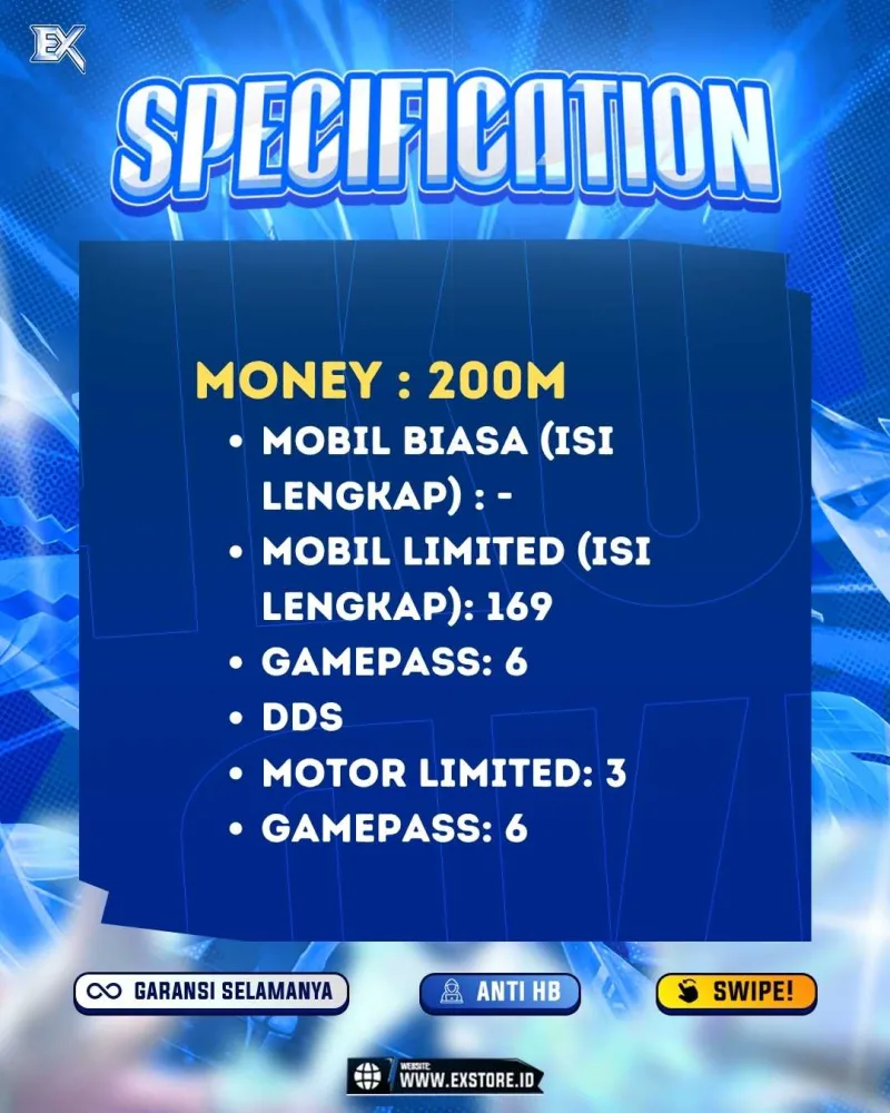 LIMITED CARS 169 + GAMEPASS 6 + DDS 3 LIMITED + GAMEPASS 6