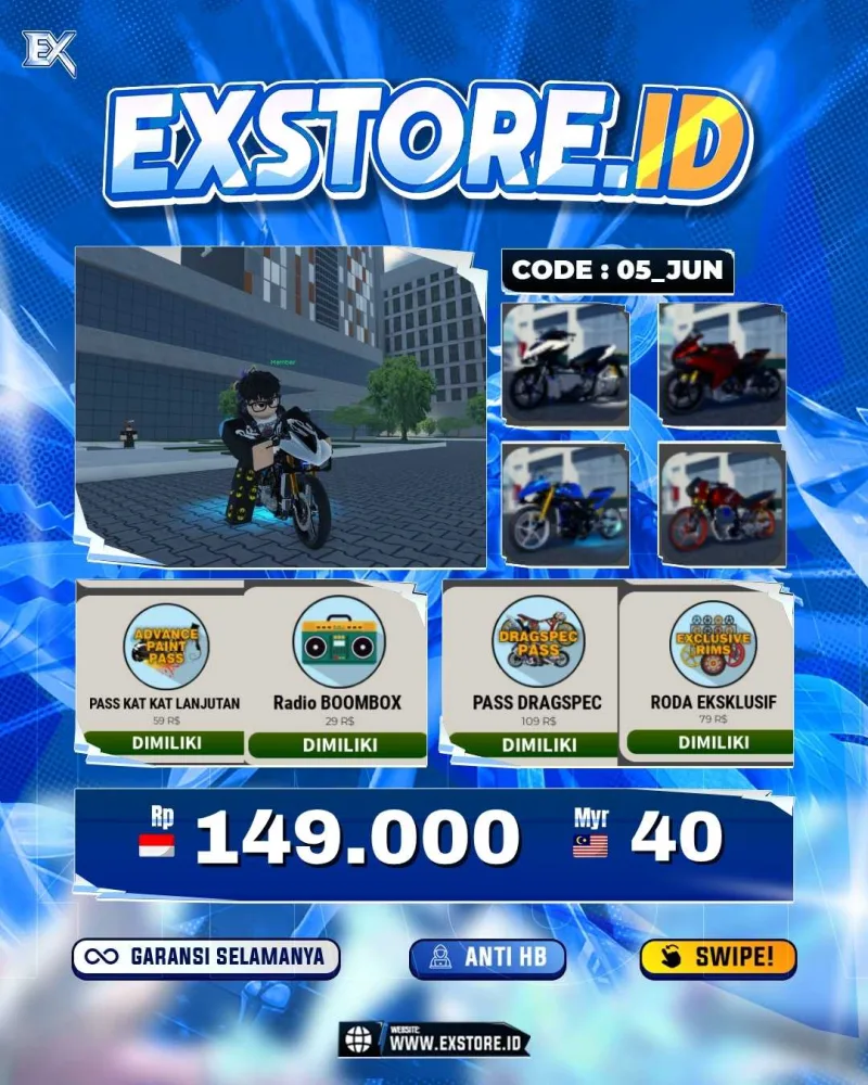 MONEY 40JT + MOTOR LIMITED 10 + GAME PASS 4