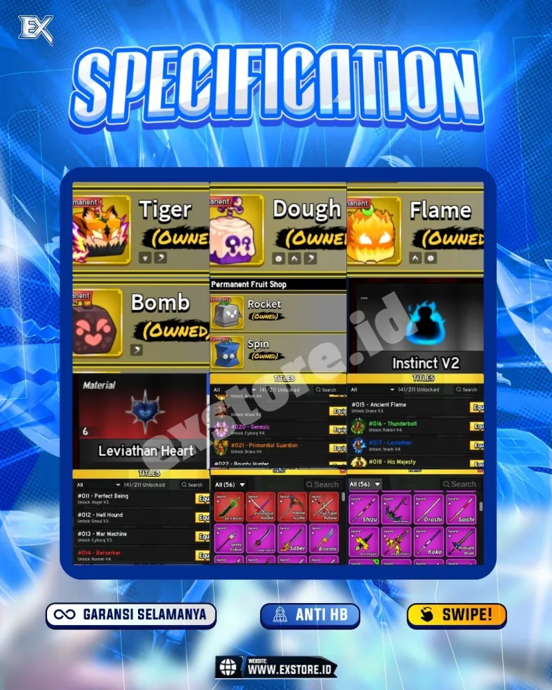 GODHUMAN + PERMANENT DOUGH TIGER FLAME + CDK TTK DB HS + LEVIATHAN HEART 6 DAN INSTINCT V2