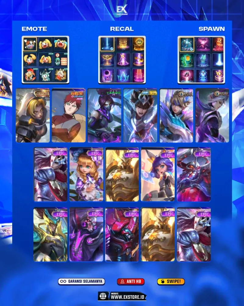 NATALIA COLLECTOR + VALE GAARA + HANABI VENOM + BADANG SAIN SEIYA + LACELOTE EPIC