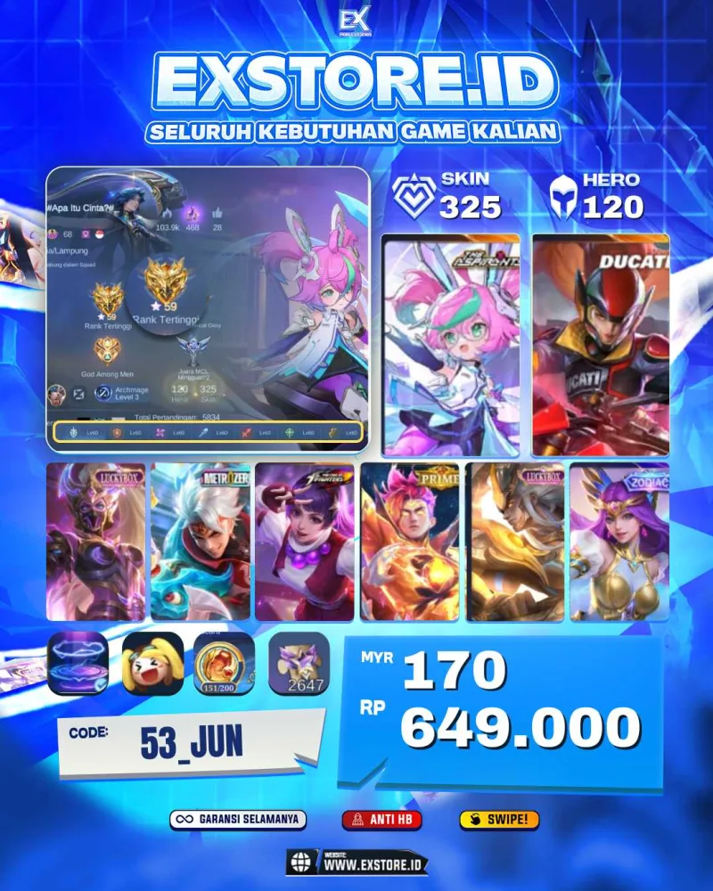 CHANGE ASPIRANTS + IRITHE DUCATI + HANABI LUCKYBOX + X BORG METRO ZERO + GUINEVER KOF + CLAUDE PRIME + MARTIS LUCKYBOC