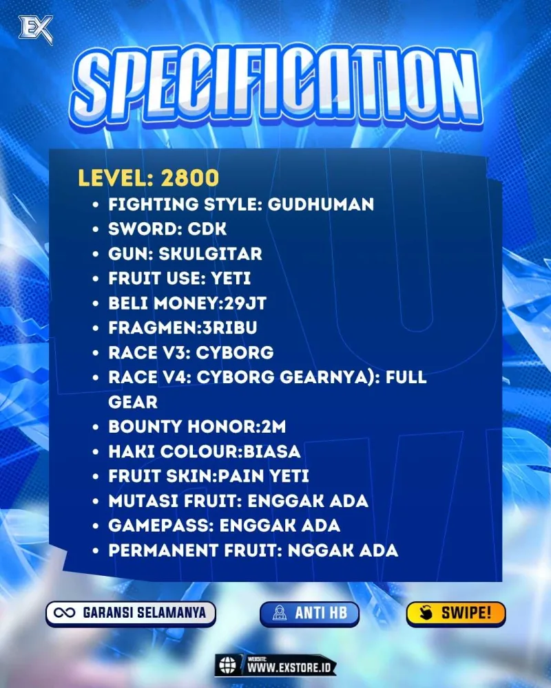 GODHUMAN + CDK + SOUL GUITAR + V4 CYBORG FULL GEAR