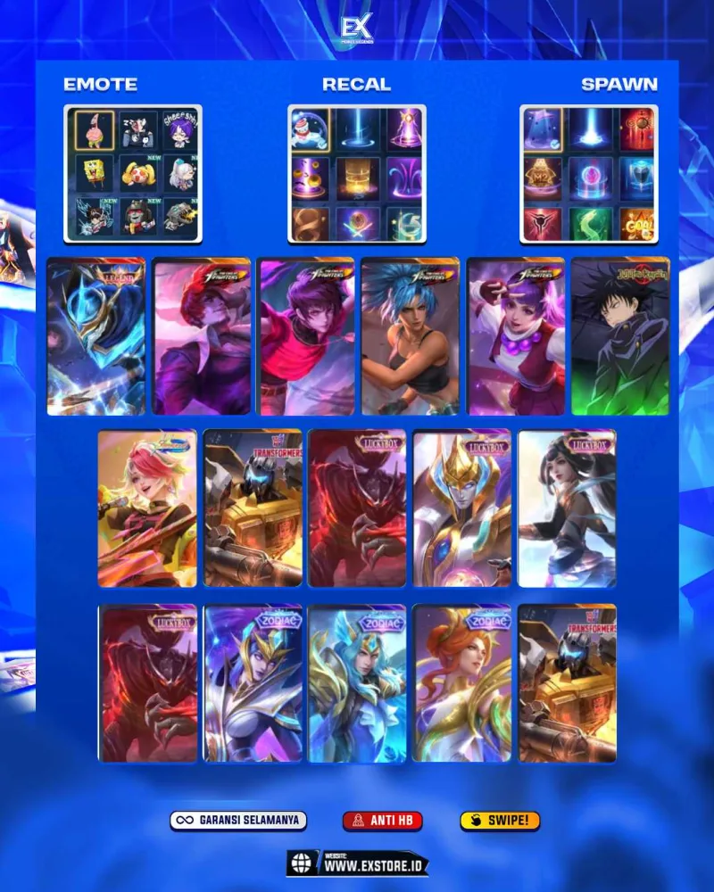 CHOU KOF + GUSION LEGEND + JULIAN JJK + DYRROT KOF + HAYABUSA LUCKYBOX + ESTES LUCKYBOX