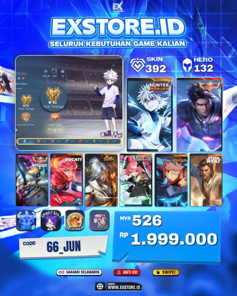 HARIT KILUA + ALUCARD LEGEND + ALPAH LEGEND + BENEDETA DUCATI + AMON SOUL FESEL + LAYLA ASPIRANTS + YIN JJK