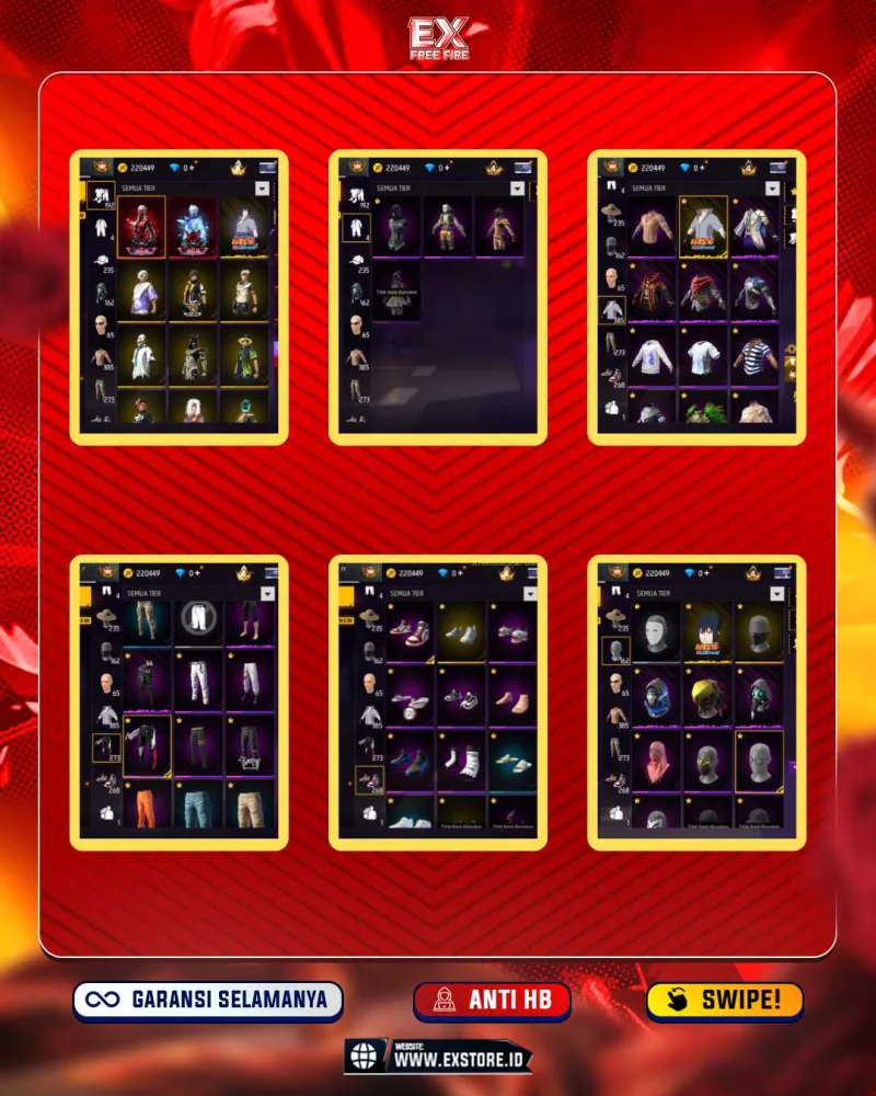 SEPATU JORDAN + TOPI JERAMI + SCAR TITAN + EVO 1 LV5 + VAULT 385 + ANGEL MERAH