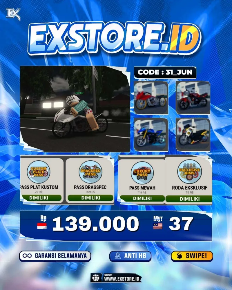 MONEY 5M + MOTOR LIMITED 6 + GAME PASS 5