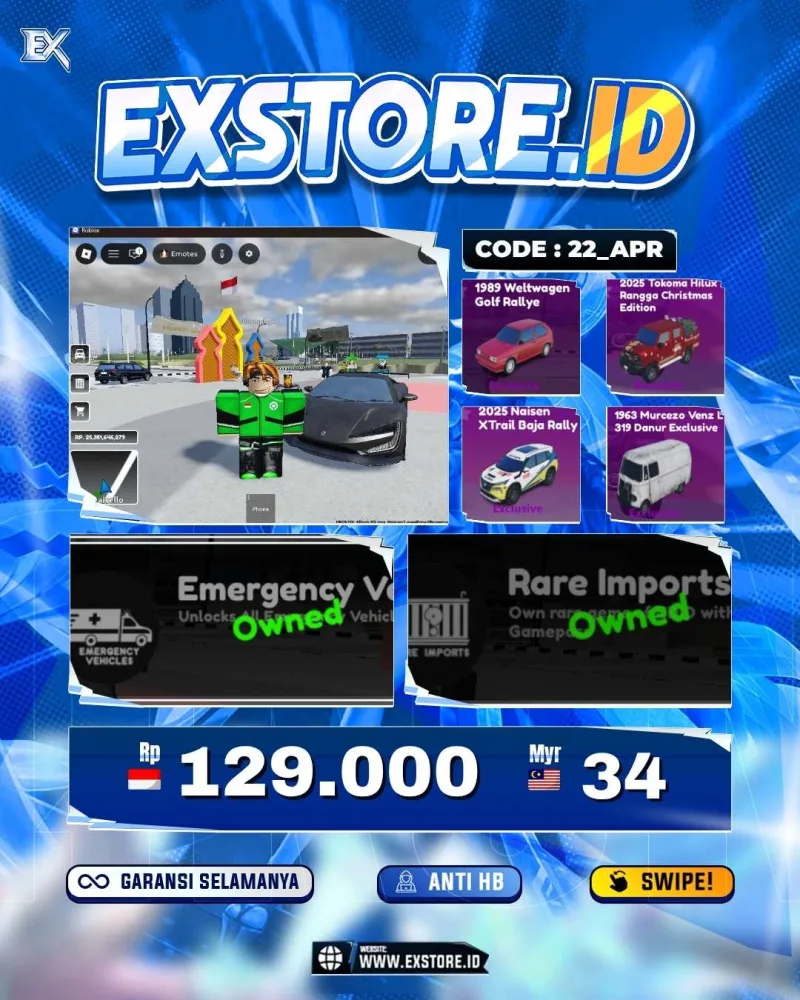 LIMITED CARS 24 + GAMEPASS 2