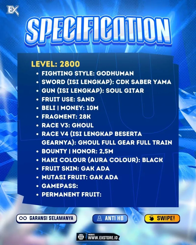 GODHUMAN + CDK + SOUL GUITAR + V4 GHOUL FULL GEAR FULL TRAIN