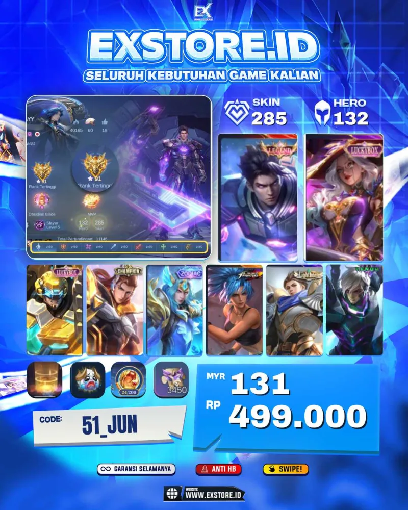ALUCARD LEGEND + ALICE LUCKYBOX + JHONSON LUCKYBOX + LANCELOT CHAMPION + KARINA KOF