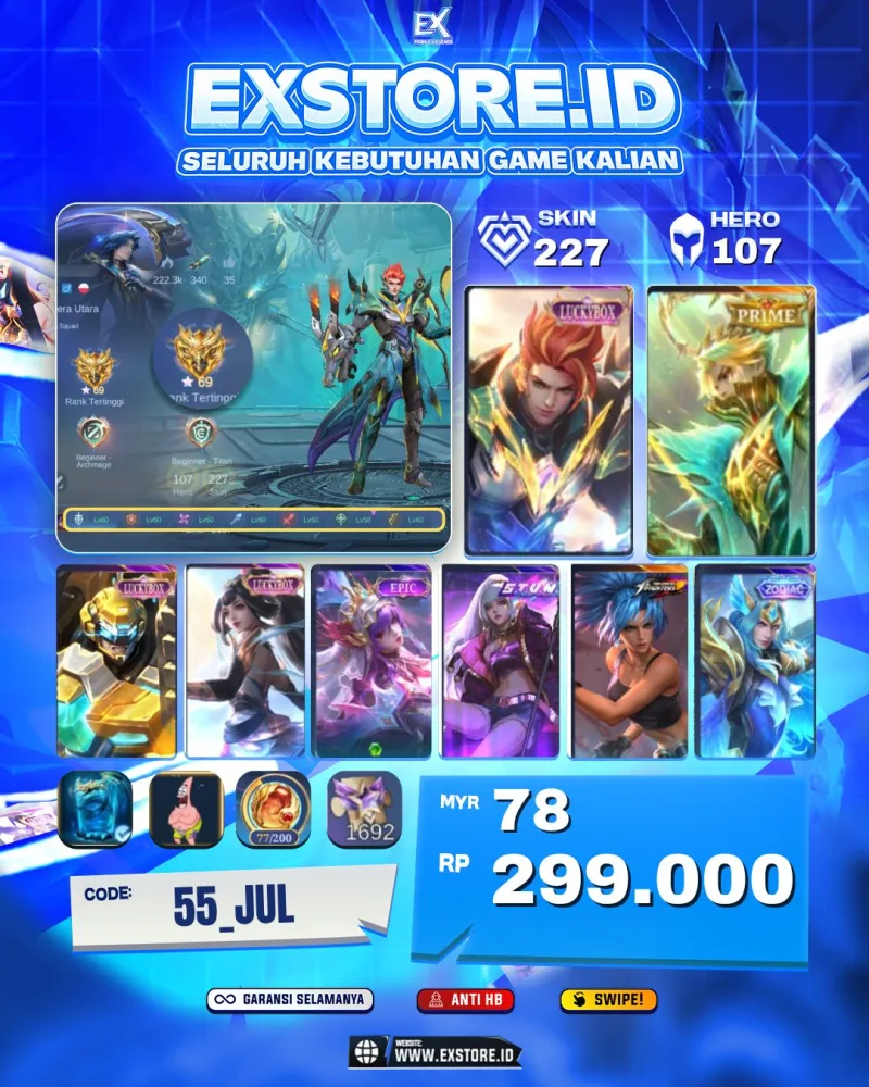 CLAUDE LUCKYBOX + GRANGER PRIME  + JHONSON LUCKYBOX + GUINEVER LUCKYBOX + SELENA STUN