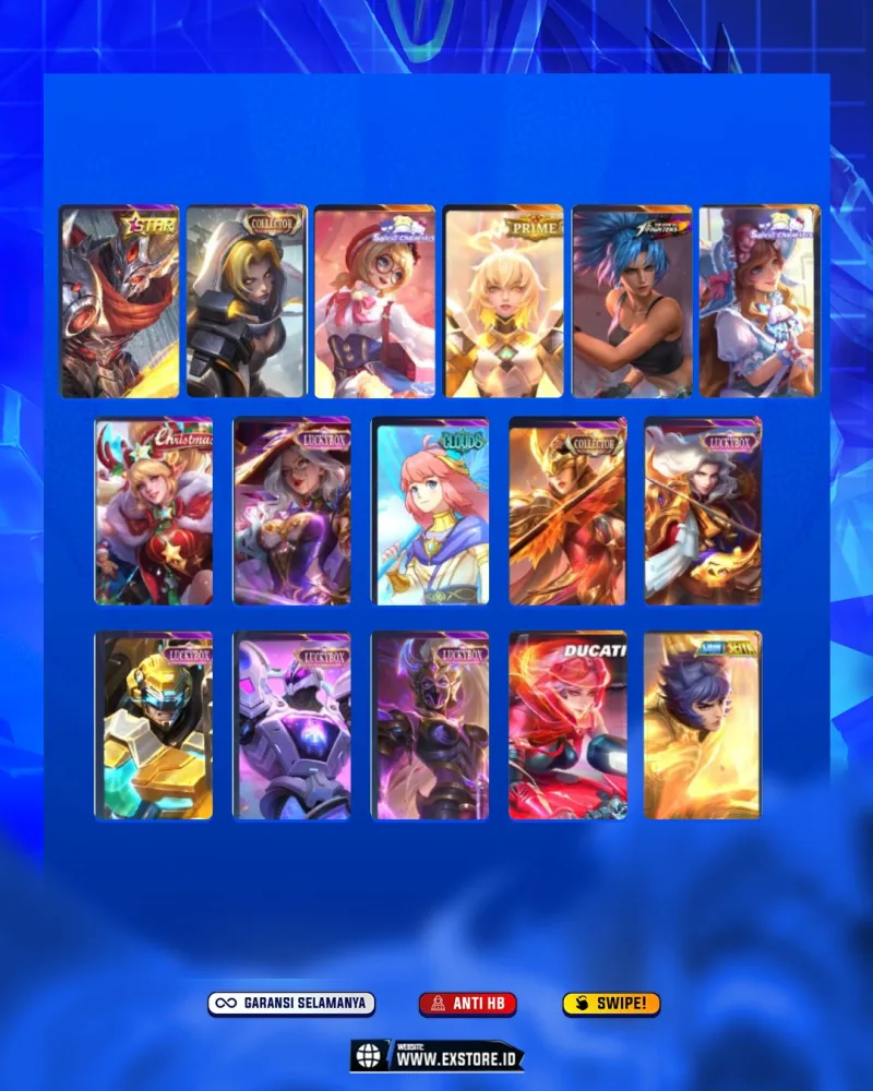 SELENA ABYSS + ALUCARD LEGEND + MIYA LEGEND + FANNY ASPIRANTS + GRANGER COLLECTOR + BANEDETA DUCATI + CHOU KOF