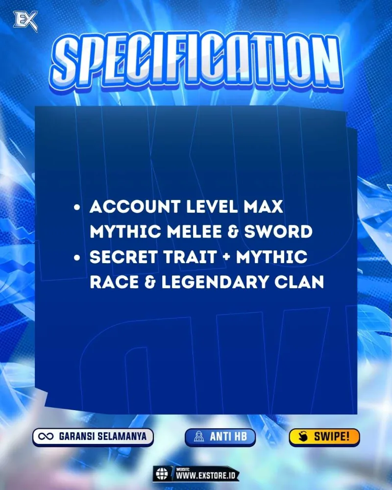 ACCOUNT LEVEL MAX MYTHIC MELEE & SWORD SECRET TRAIT + MYTHIC RACE & LEGENDARY CLAN