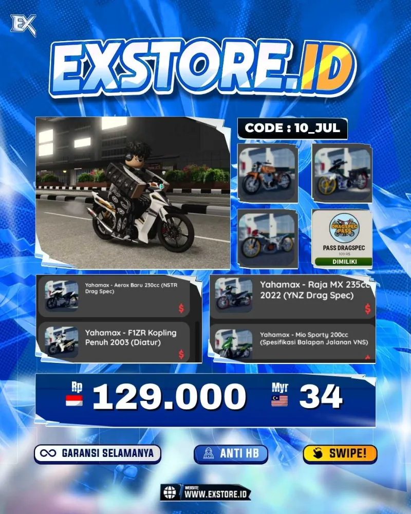 MONEY 350M + MOTOR LIMITED 8 + GAME PASS 1