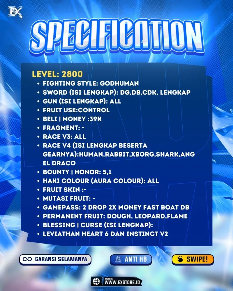 GODHUMAN + PERMANENT DOUGH TIGER FLAME + CDK TTK DB HS + LEVIATHAN HEART 6 DAN INSTINCT V2