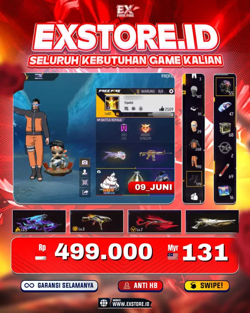 BUNDLE NARUTO + SG GURUN + SG LUMUT + SG BAMBU + MAX 1 + VAULT 268