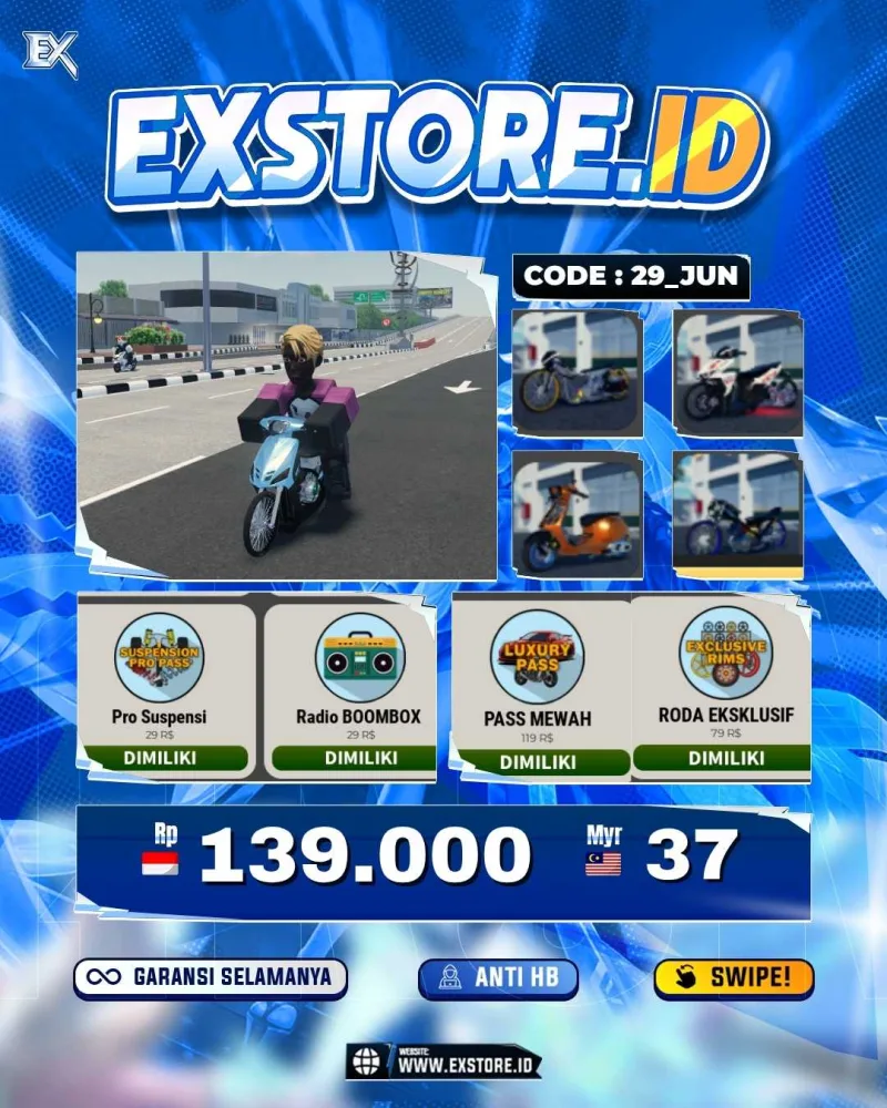 MONEY 17M + MOTOR LIMITED 6 + GAME PASS 7