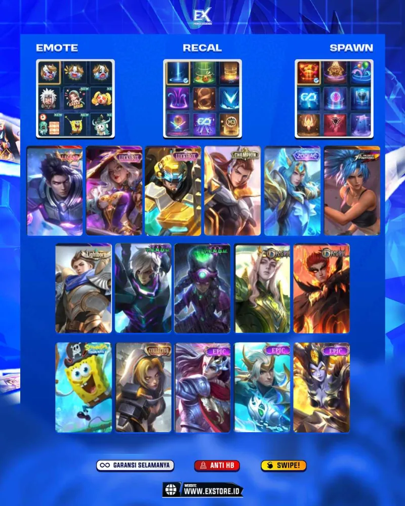 ALUCARD LEGEND + ALICE LUCKYBOX + JHONSON LUCKYBOX + LANCELOT CHAMPION + KARINA KOF