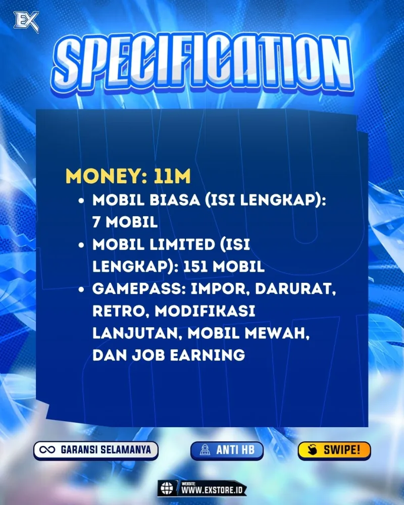 LIMITED CARS 151 + GAMEPASS 6