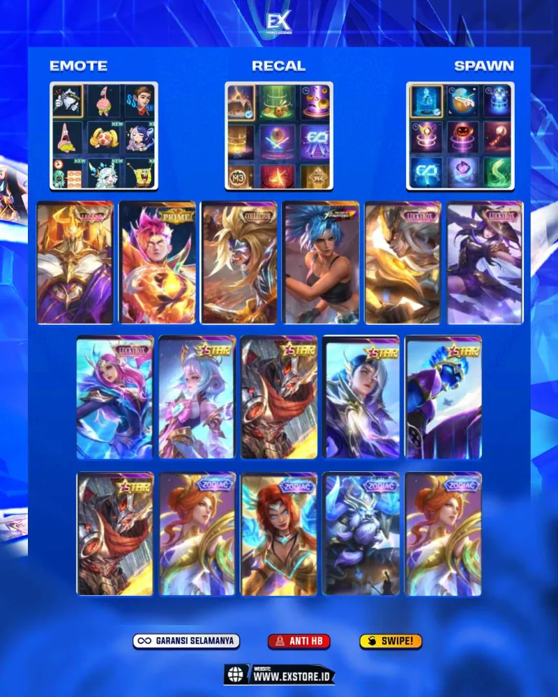 NOLAN 11.11 + JHONSON LEGEND + BADANG COLLECTOR + CLAUDE PRIME + MARTIS LUCKYBOX + FANNY LUCKYBOX + ANGELA STAR