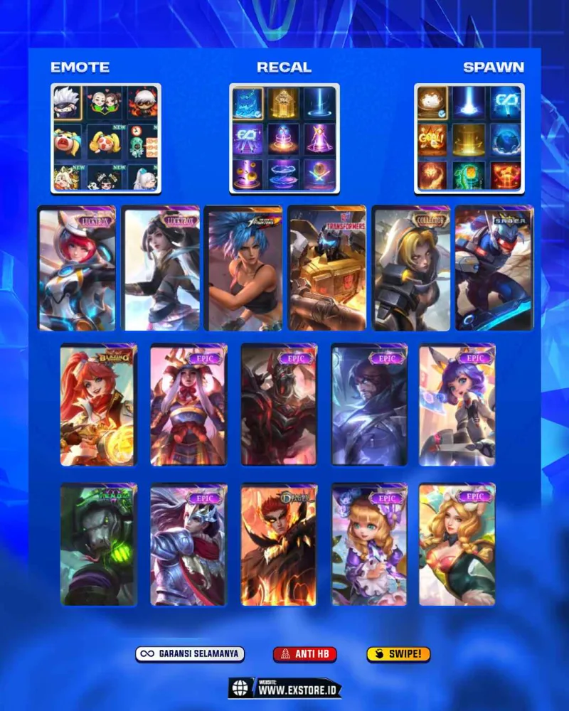 KIMMY LUCKYBOX + KARINA KOF + GUINEVER LUCKYBOX + SABER SABER + LAYLA BLAZING + VALIR DRAGON TIMER