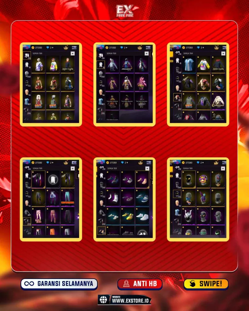 AK LVL 7 +  FAMAS LVL 6 + SG GURUN  + VAULT 407 + SG TEROMPET +