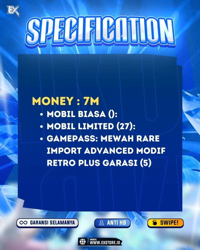 LIMITED CARS 27 + GAMEPASS 5
