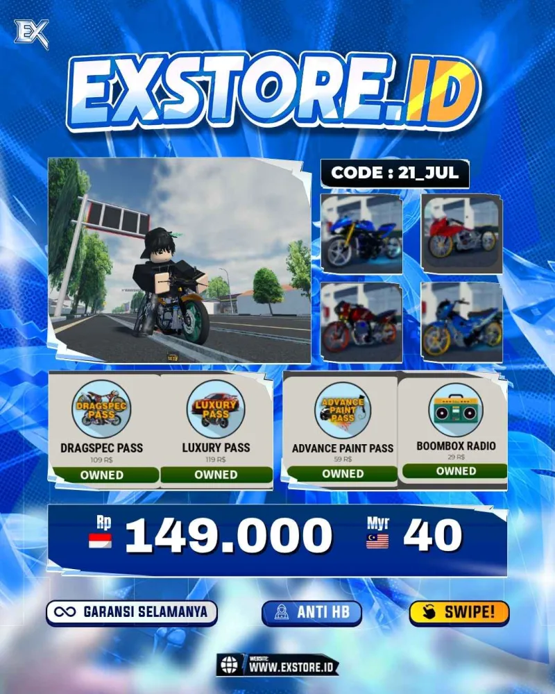 MONEY 1M + MOTOR LIMITED 11  + GAME PASS 4