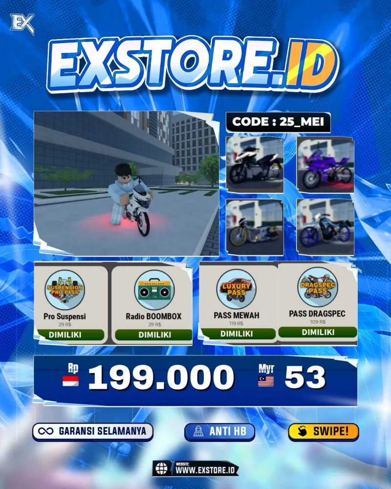 MONEY 40M + MOTOR LIMITED 13 + GAME PASS 6