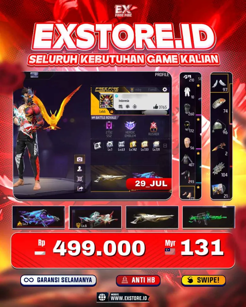 AK LVL 7 +  FAMAS LVL 6 + SG GURUN  + VAULT 407 + SG TEROMPET +