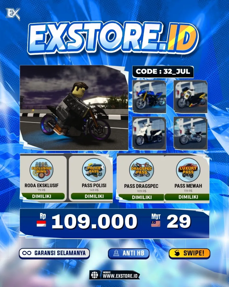 MONEY 1M + MOTOR LIMITED 3 + GAME PASS 6