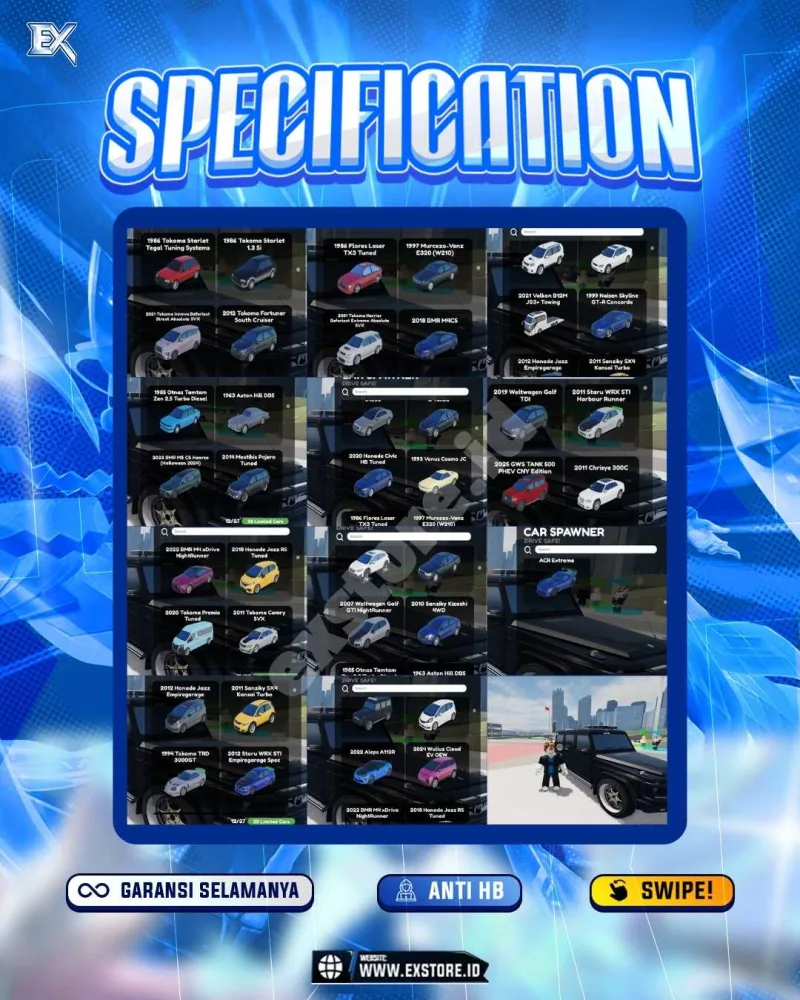 LIMITED CARS 33 + GAMEPASS 4