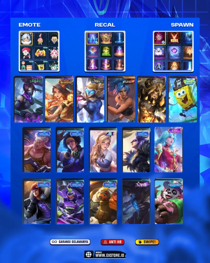 HANABI VENOM + KARINA KOF +FREYA SABER + CARMILA EPIC