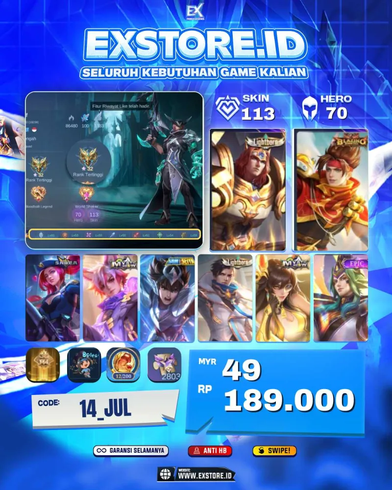 ROGER EPIC + CLAUDE BLAZING + LAYLA SABER + BADANG SAIN SEIYA + GRANGER LIGHTBORN + VALE EPIC