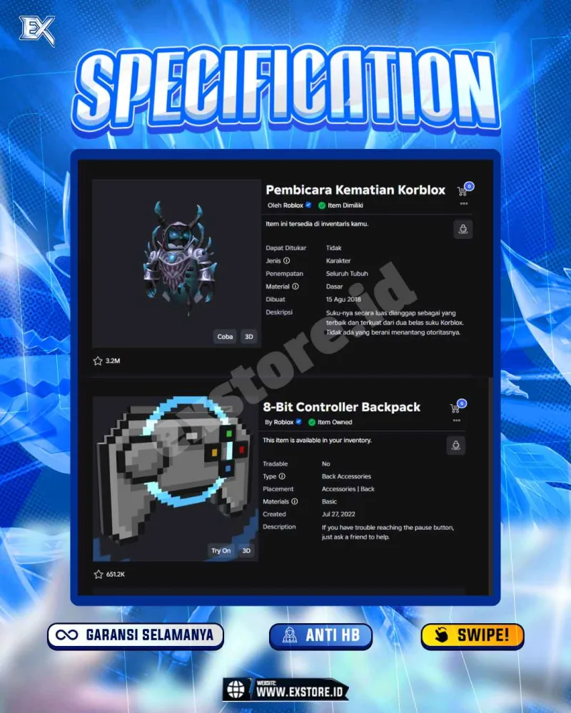 KORBLOX DEATHSPEAKER + LIMITED ACCESSSORIES + BLOXFRUITS