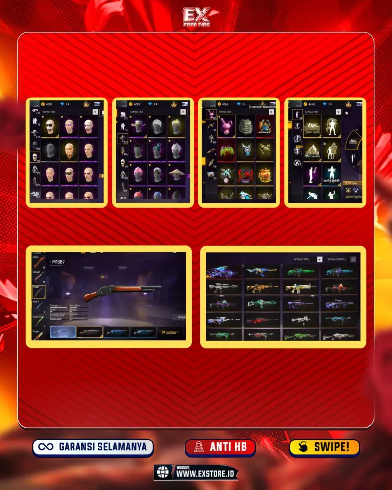 AKUN OLD + VAULT 511 + EVO 1 LV 5 + FACE JOKER + TAS KELINCI