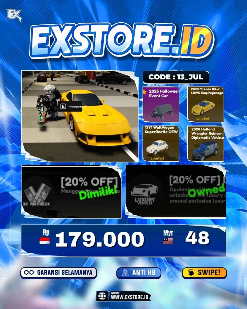 LIMITED CARS 70 + GAMEPASS 6