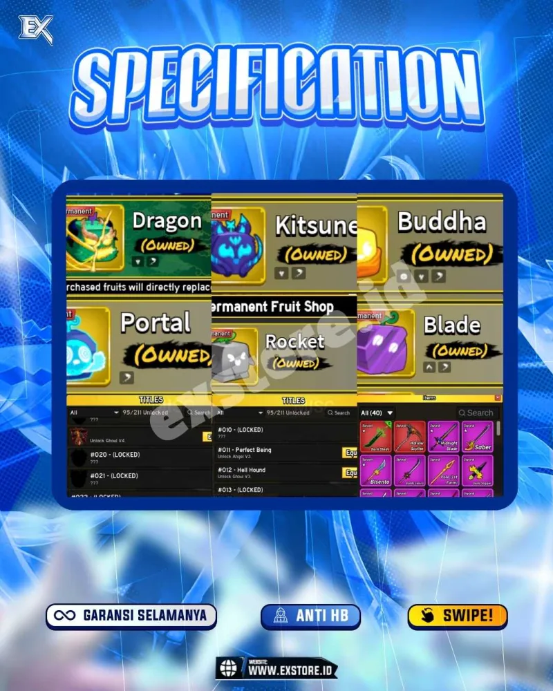 PERMANENT DRAGON KITSUNE PORTAL BUDDHA + DARK BLADE + V4 GHOUL