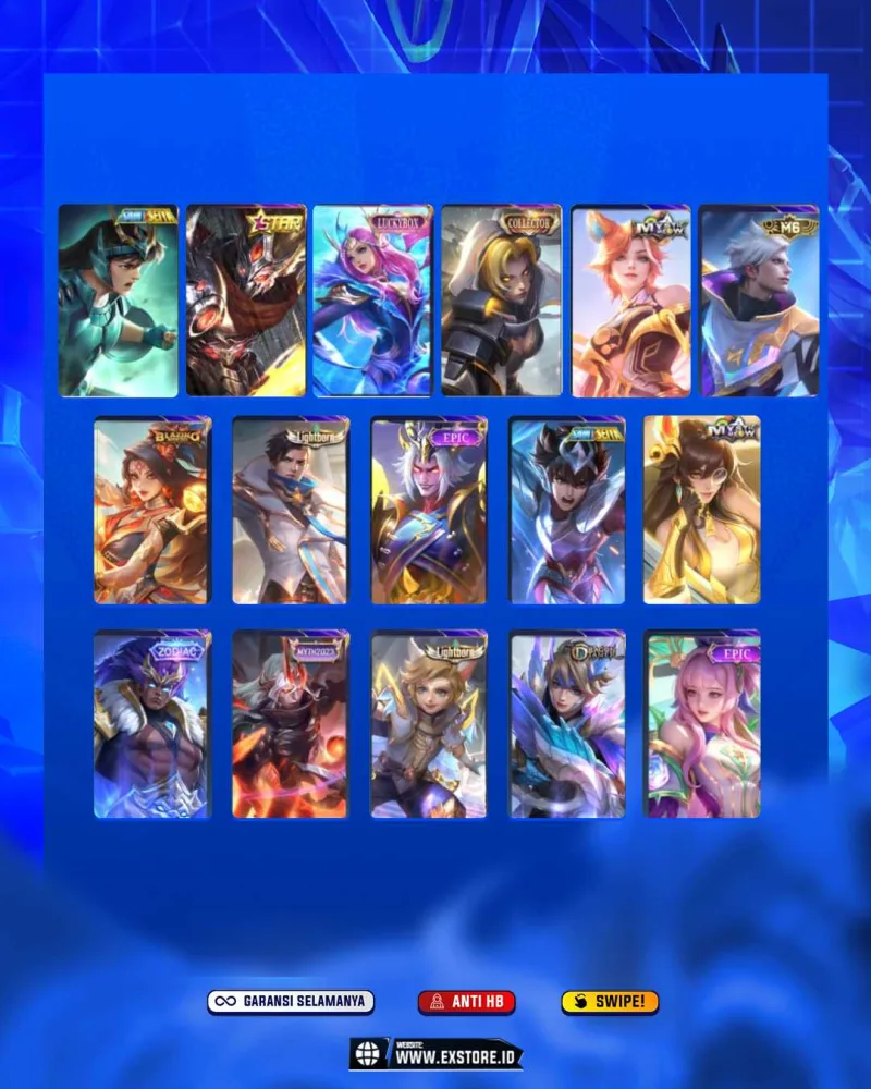 SUYOU SASUKE + LUNOX LEGEND + YSS COLLECTOR + CLAUDE PRIME + YU ZHONG PRIME + LANCELOT LUCKYBOX