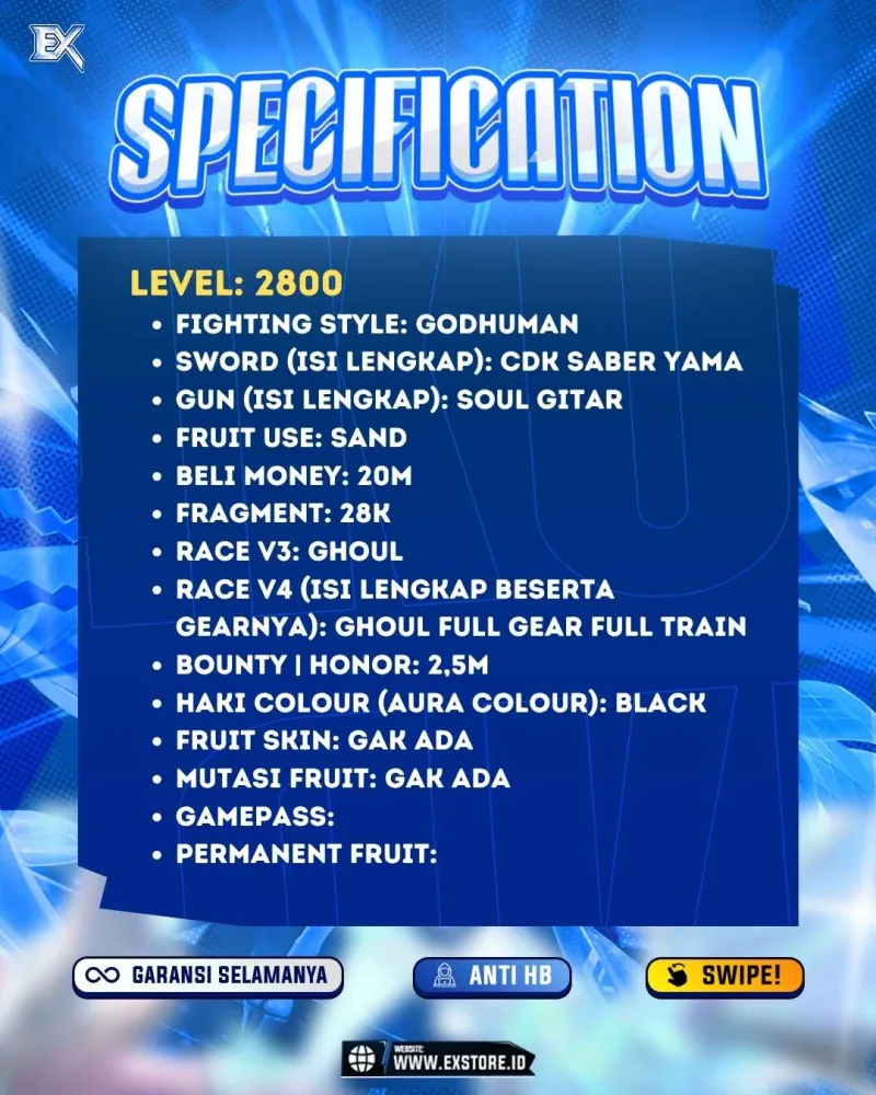 GODHUMAN + CDK + SOUL GUITAR + V4 GHOUL FULL GEAR FULL TRAIN